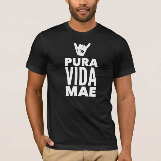 Costa Rica Pura Vida Shaka Surfing T-Shirt (Front)