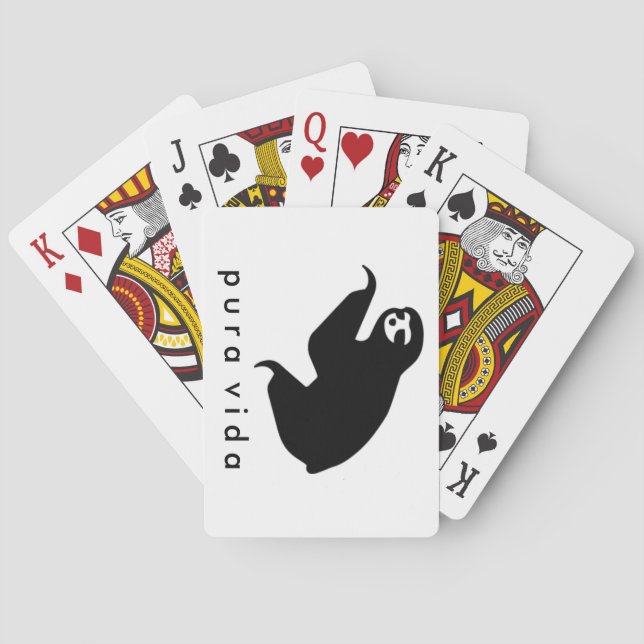 Costa Rica Pura Vida Sloth Playing Cards (Back)