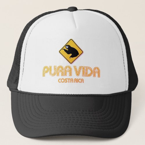 Costa Rica Pura Vida Sloth Trucker Hat