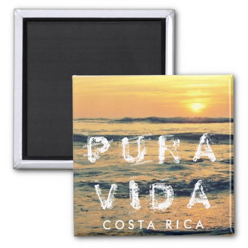 Costa Rica Pura Vida Sunset Souvenir Magnet