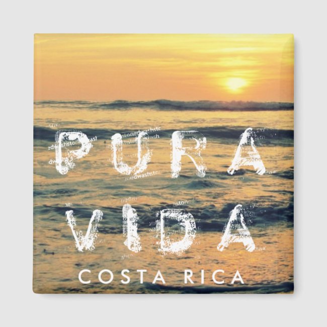 Costa Rica Pura Vida Sunset Souvenir Magnet