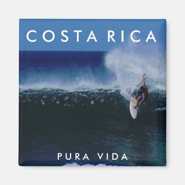 Costa Rica Pura Vida Surf Souvenir Magnet (Front)