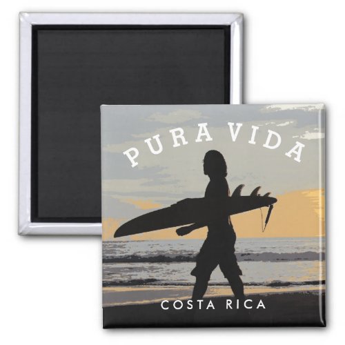 Costa Rica Pura Vida Surfer Souvenir Magnet