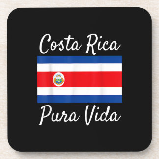 Costa Rica Pura Vida T-Shirt! Beautiful National F Beverage Coaster