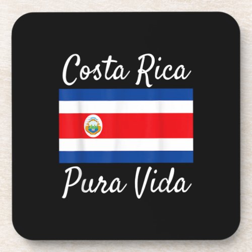 Costa Rica Pura Vida T_Shirt Beautiful National F Beverage Coaster