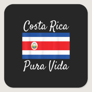 Costa Rica Pura Vida T-Shirt! Beautiful National F Square Sticker