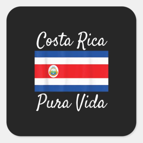 Costa Rica Pura Vida T_Shirt Beautiful National F Square Sticker