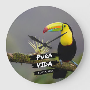 Costa Rica Pura Vida Toucan Photo Large Clock