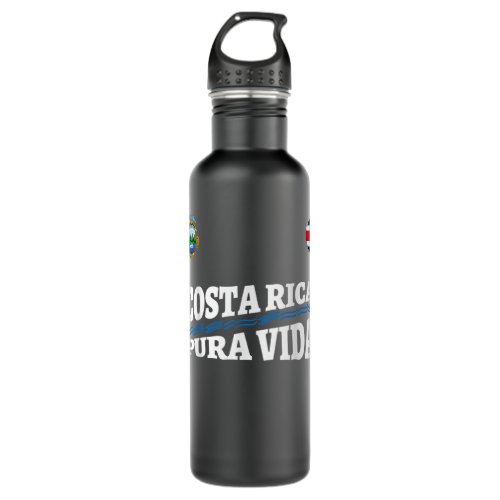 Costa Rica Pura Vida_Travel_Jersey Flag T Stainless Steel Water Bottle