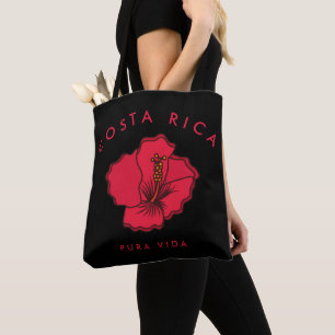 Costa Rica Red Hibiscus Beach Tote Bag
