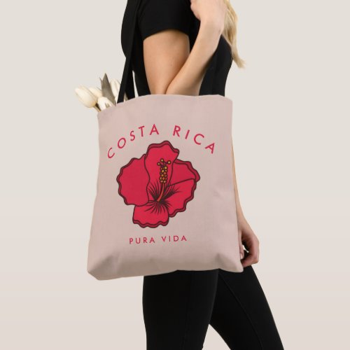 Costa Rica Red Hibiscus Beach  Tote Bag