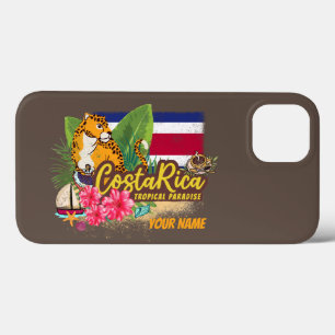 Costa Rica retro big cat vintage flag Souvenir iPhone 13 Case