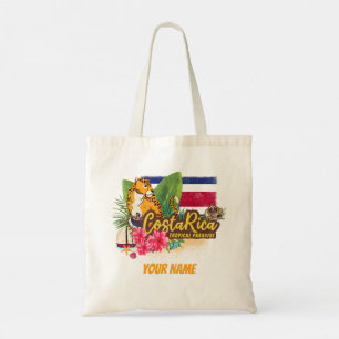 Costa Rica retro big cat vintage flag Souvenir Tote Bag