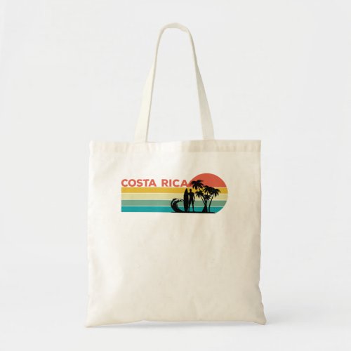 Costa Rica Retro Vintage Surfing Sunset Graphic So Tote Bag