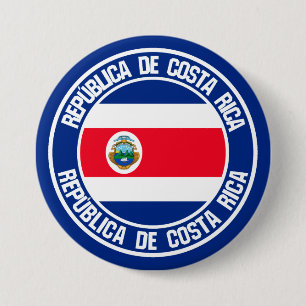 Costa Rica Round Emblem Button