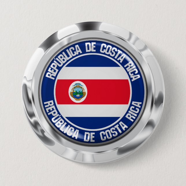 Costa Rica Round Emblem Button (Front)