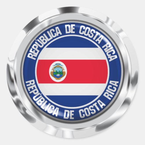 Costa Rica Round Emblem Classic Round Sticker