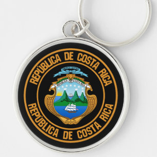 Costa Rica Round Emblem Keychain