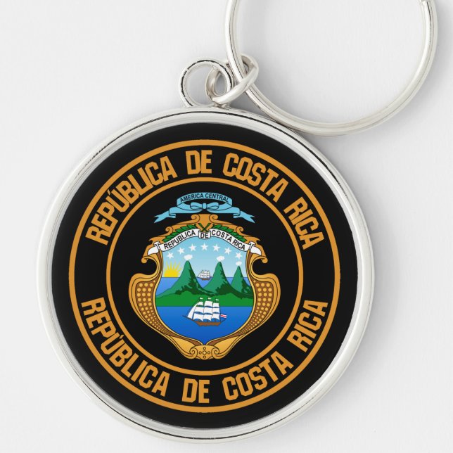 Costa Rica Round Emblem Keychain (Front)