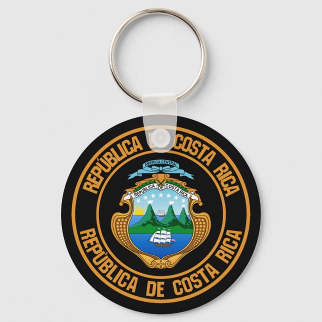 Costa Rica Round Emblem Keychain (Front)