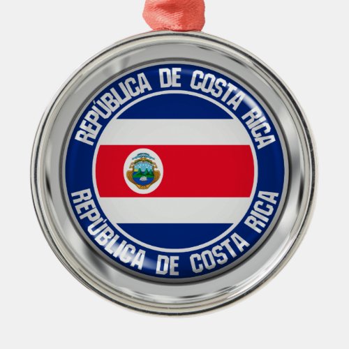 Costa Rica Round Emblem Metal Ornament
