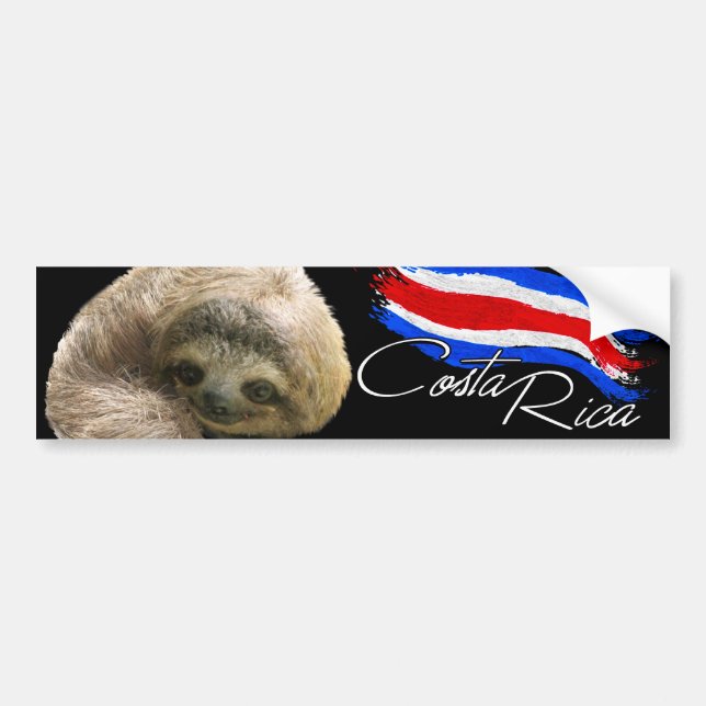 Costa Rica Sloth Bumper Sticker (Front)