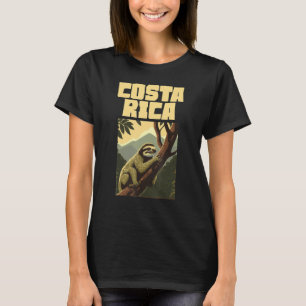 Costa Rica Sloth in Tree Vintage Artwork Nature T-Shirt