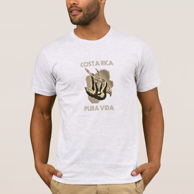 Costa Rica Sloth Pura Vida T-Shirt (Front)