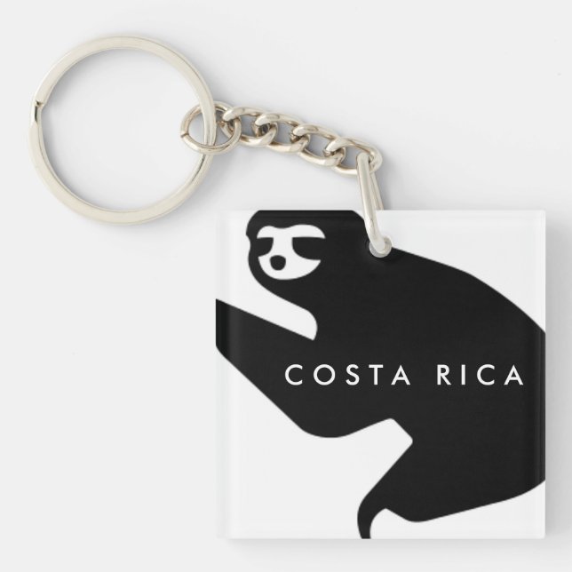Costa Rica Sloth Souvenir  Keychain (Front)