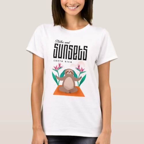 Costa Rica Sloths and Sunsets T_Shirt