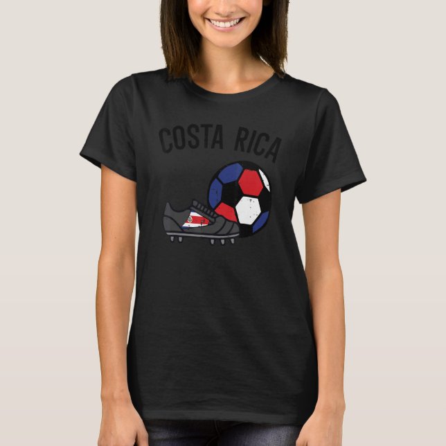 Costa Rica Soccer Ball Shoes Football Fan Men Wome T-Shirt (Front)
