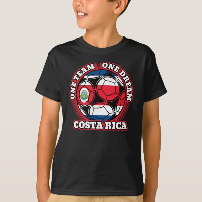 Costa Rica Soccer One Team One Dream T-Shirt (Front)