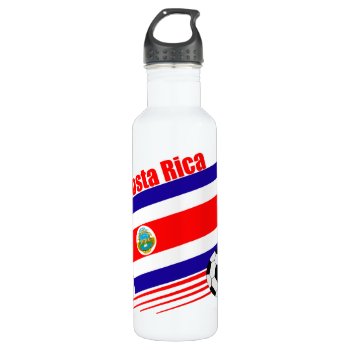 Costa Rica - Soccer Team Stainless Steel Water Bottle by worldwidesoccer at Zazzle