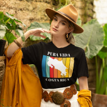 Costa Rica Souvenir Colorful Map  T-Shirt