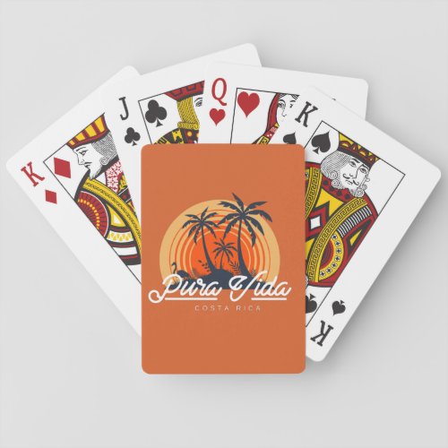 Costa Rica Souvenir Pura Vida Beach Poker Cards