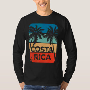 Costa Rica Souvenir Travel Vacation Trip Retro Sun T-Shirt