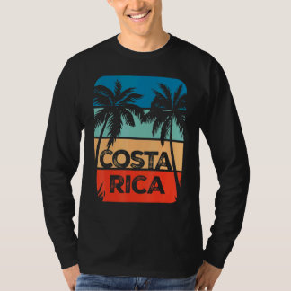 Costa Rica Souvenir Travel Vacation Trip Retro Sun T-Shirt