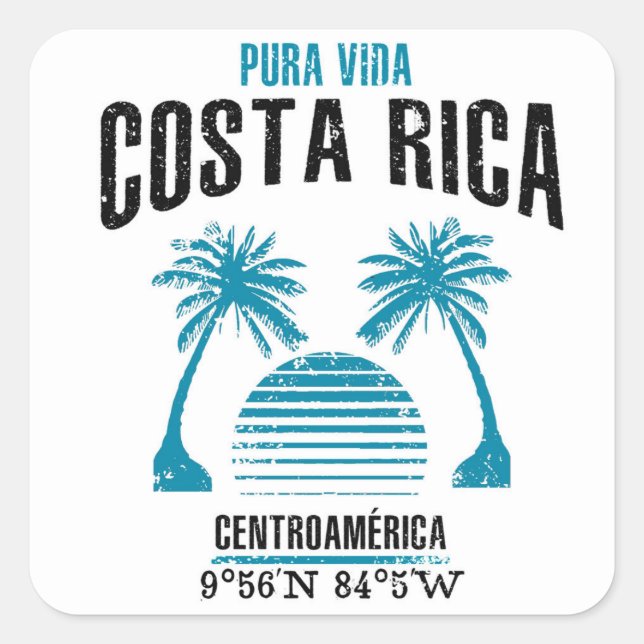 Costa Rica Square Sticker (Front)