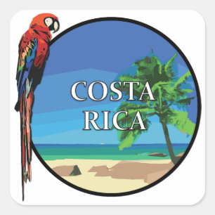 Costa Rica - Square Stickers, Glossy Sticker