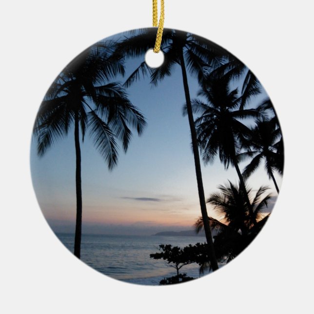 Costa Rica Sunrise Ceramic Ornament (Front)