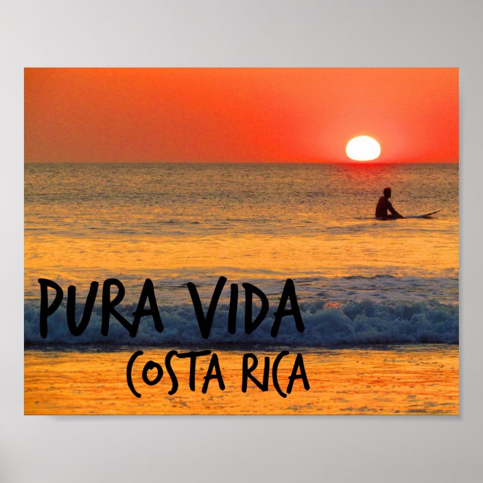 Costa Rica Sunset Surfer Poster | Zazzle.com