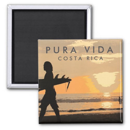 Costa Rica Sunset Surfer Souvenir Magnet