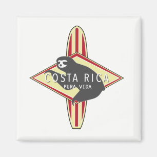 Costa Rica Surfing Sloth Magnet