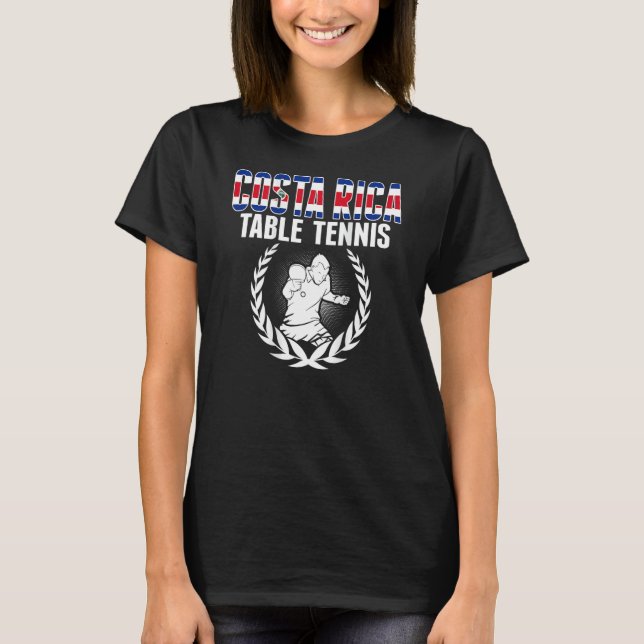 Costa Rica Table Tennis Fans Costa Rican Ping Pong T-Shirt (Front)