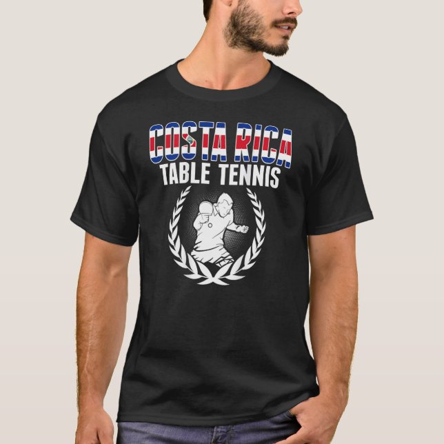 Costa Rica Table Tennis Fans Costa Rican Ping Pong T-Shirt (Front)