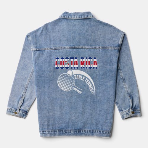 Costa Rica Table Tennis  Support Costa Rican Ping  Denim Jacket