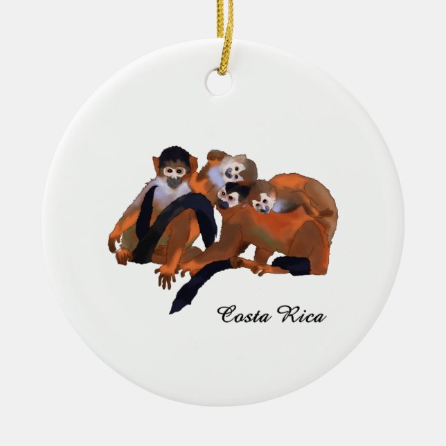 Costa Rica Titi Monkey Ceramic Ornament (Front)