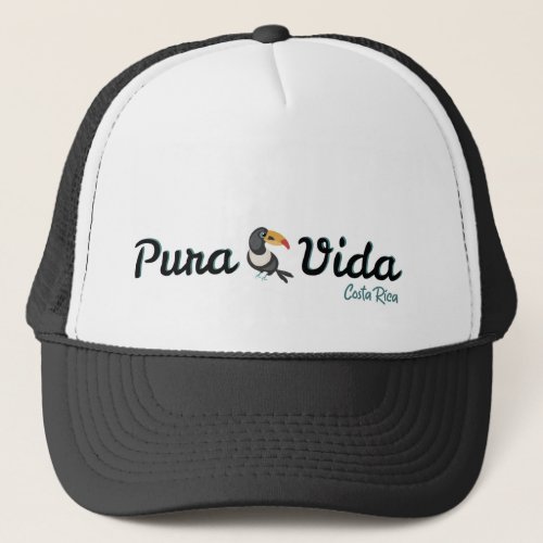 Costa Rica Toucan Pura Vida Logo Souvenir Trucker Hat