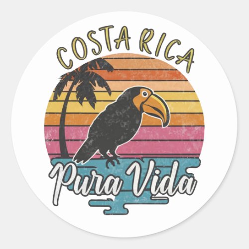 Costa Rica Toucans Pura Vida  Classic Round Sticker