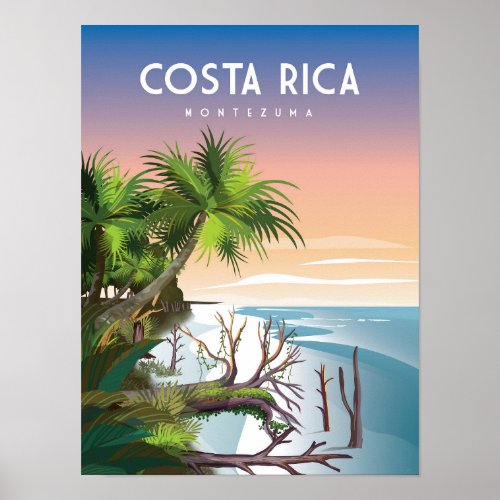 Costa Rica  Travel Poster   beach tropical